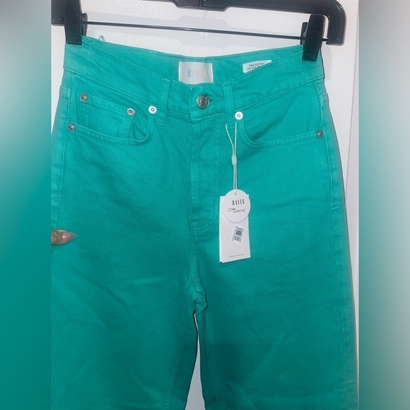 New! Rails The Getty High Rise Wide Leg Jeans in Emerald Green Size 25 🤍 - Picture 11 of 14